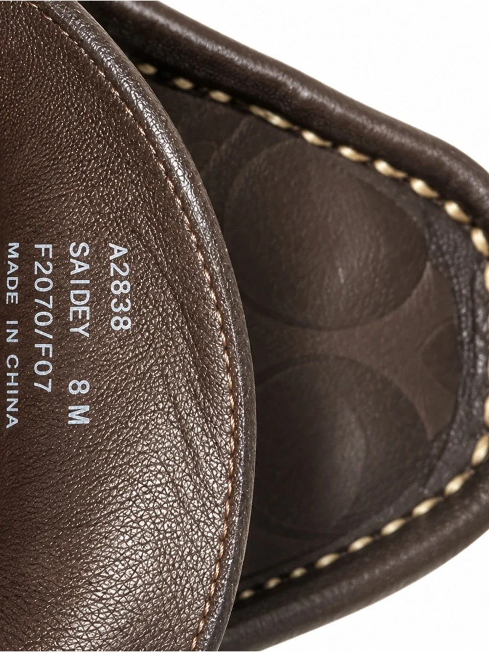 Coach Women’s Brown Leather Signature Moccasin Loafers with Buckle Detail